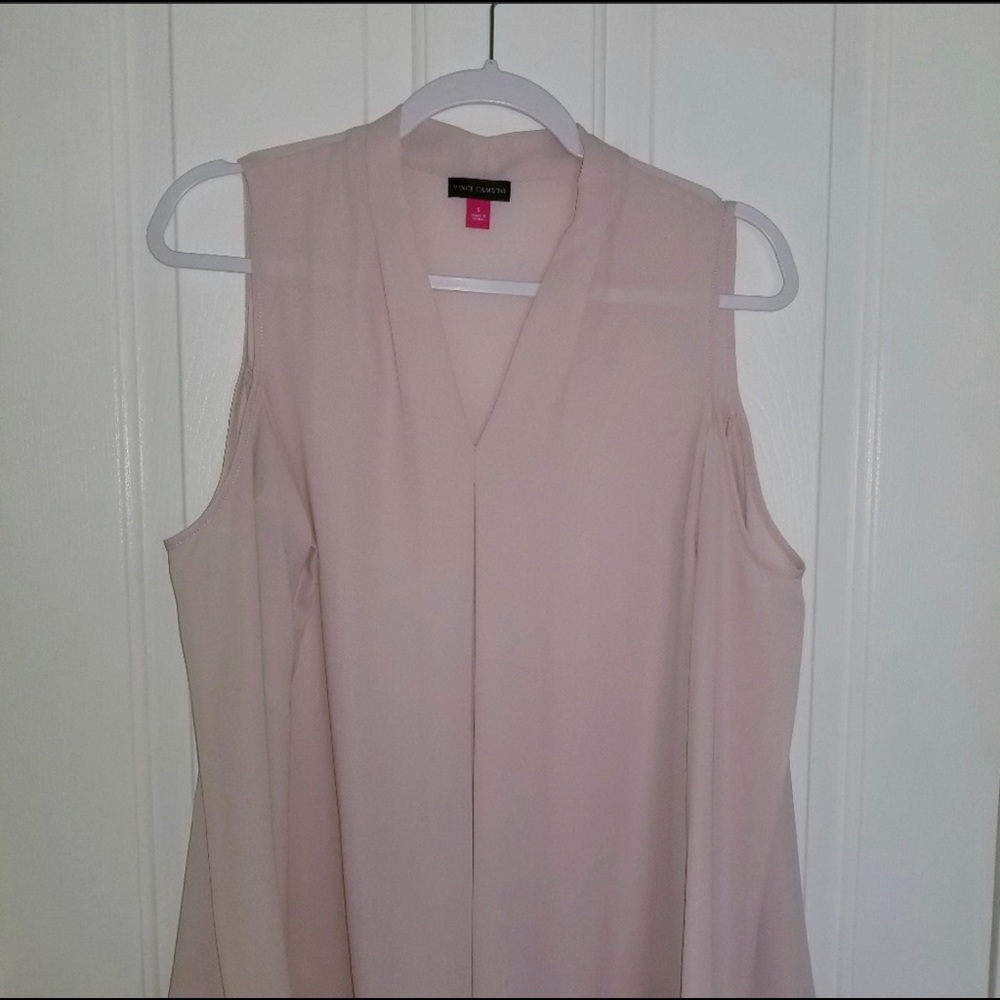 Pink Vince Camuto Long Sleeve Cold Shoulder Top